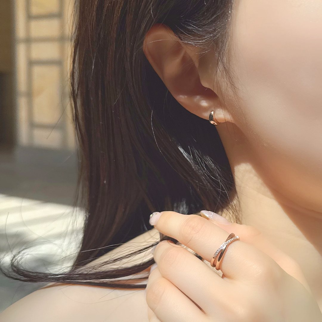 S5/dropミニピアス(ピンクゴールド)