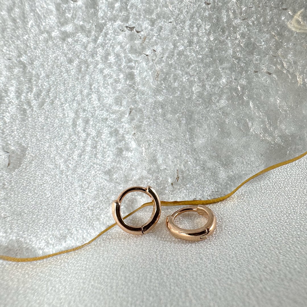 【片耳】P24/roundミニピアス(ピンクゴールド 内径6mm)