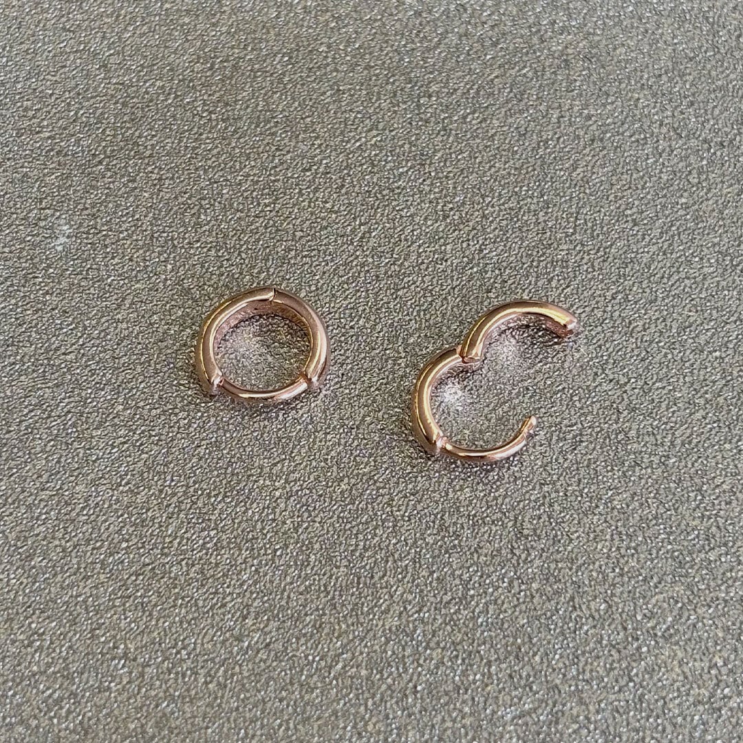 【片耳】P24/roundミニピアス(ピンクゴールド 内径6mm)