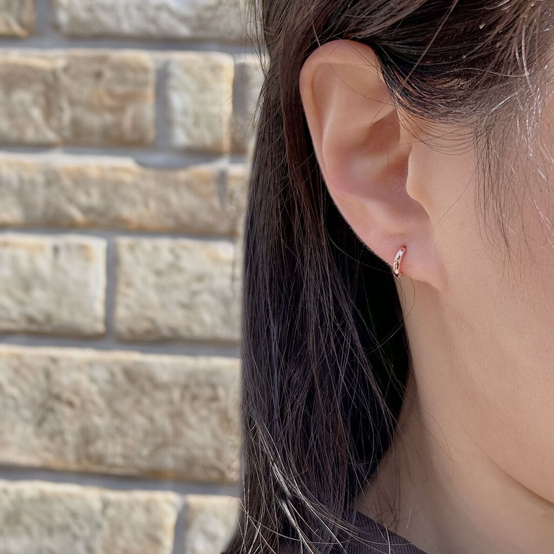 【片耳】P24/roundミニピアス(ピンクゴールド 内径6mm)